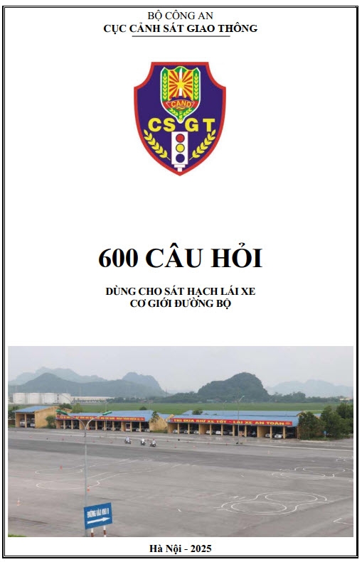 600 Câu hỏi ôn thi lý thuyết lái xe hạng B dành cho học viên năm 2025