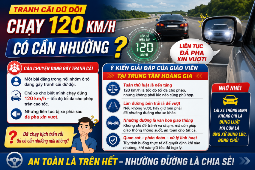 Đã chạy 120 km/h trên cao tốc, tài xế có phải nhường xe phía sau xin vượt?