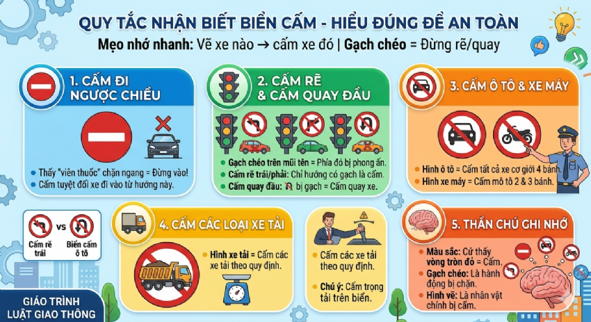 HƯỚNG DẪN NHẬN BIẾT VÀ GHI NHỚ NHÓM BIỂN BÁO CẤM - TRUNG TÂM HOÀNG GIA